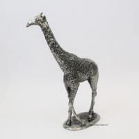 Grande figurine girafe en étain massif – 21 cm Michel Laude