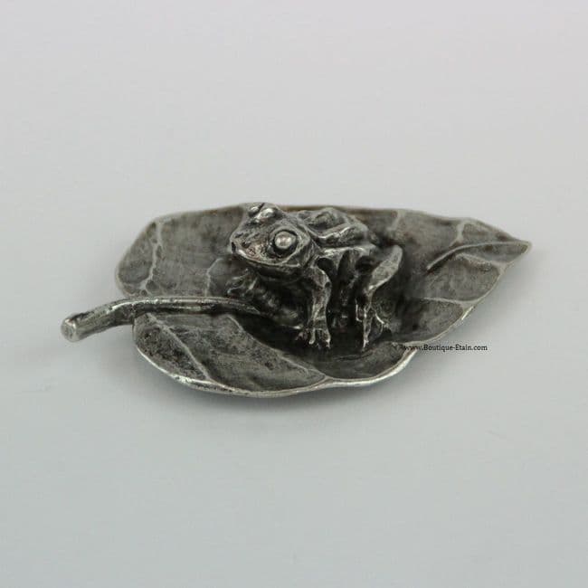 Grande grenouille sur feuille