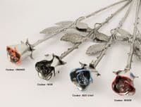 Grande rose en étain + touche de couleur