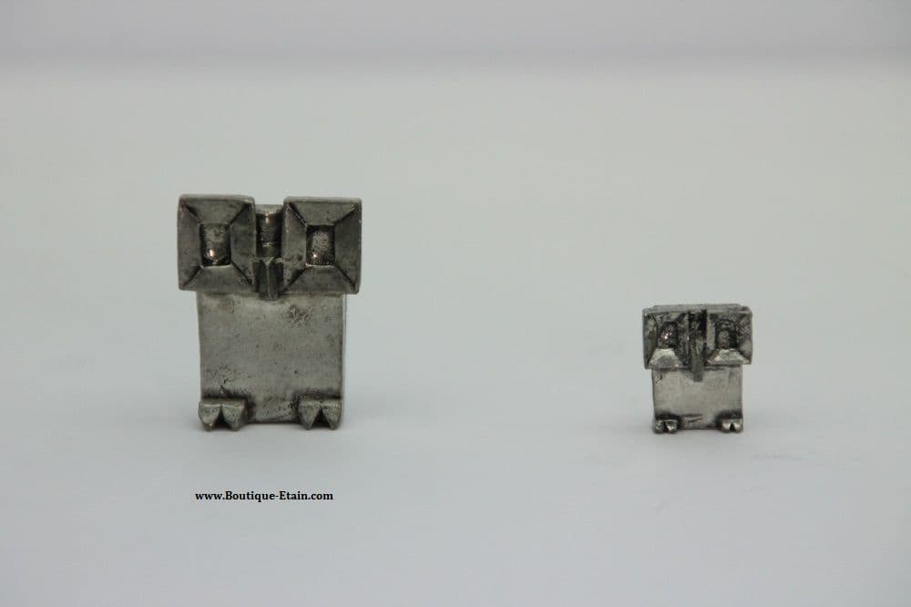 Hiboux carré étain brillant