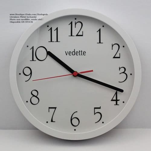 Horloge blanche basique avec trotteuse rouge