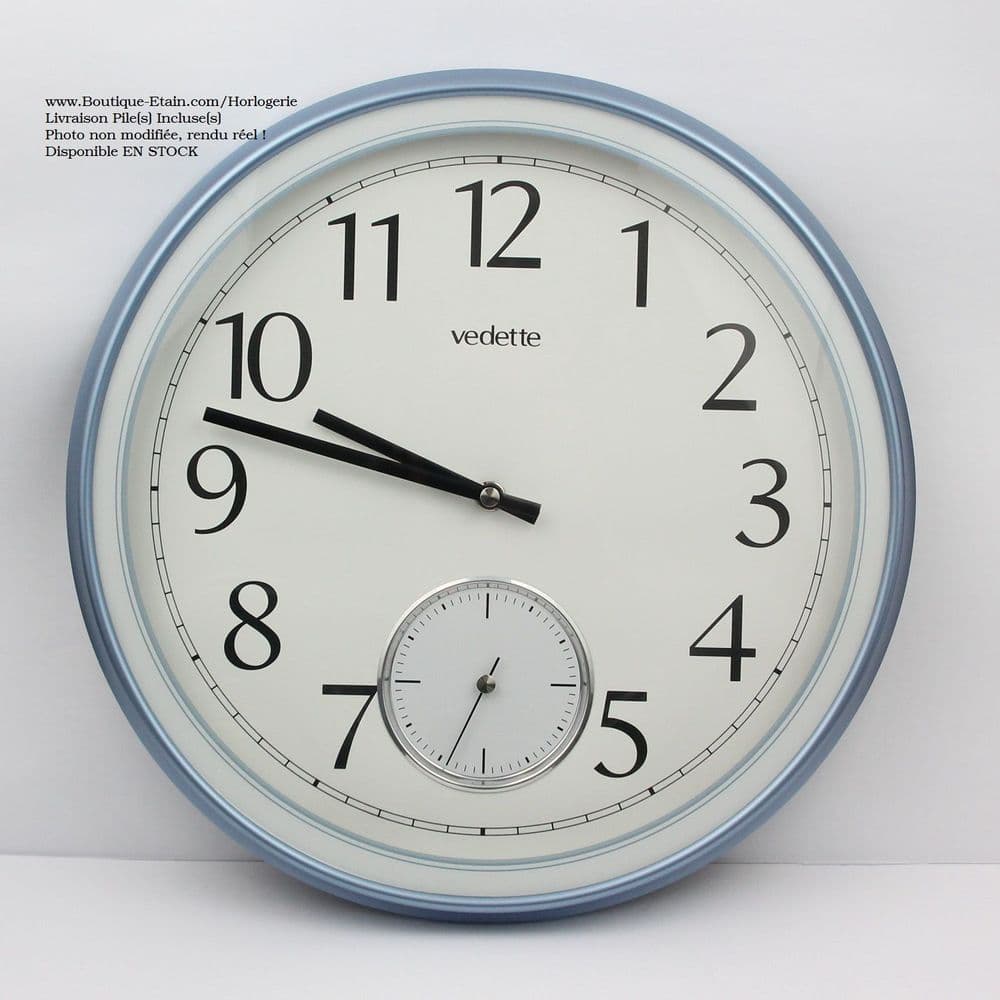 Horloge Vedette bleue métalisée à trotteuse VP40013