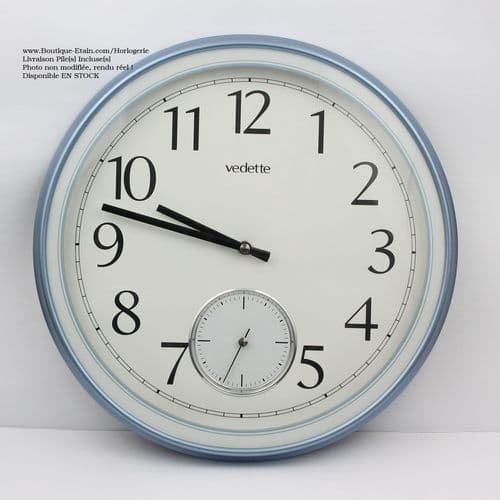 Horloge Vedette bleue métalisée à trotteuse VP40013