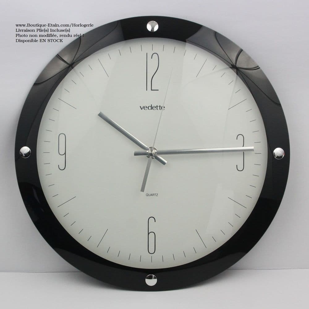 Horloge Vedette moderne noire 1020117