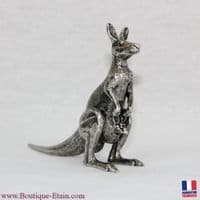 Kangourou et son bébé en étain
