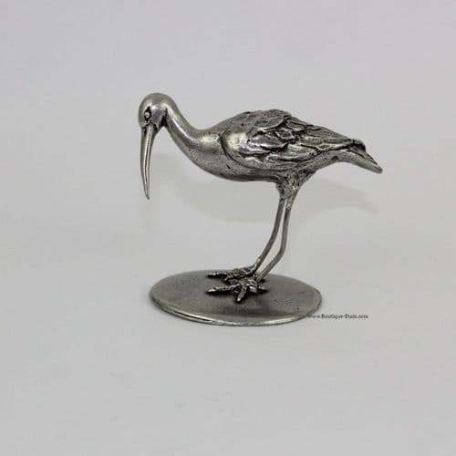 La grande cigogne ou héron en étain