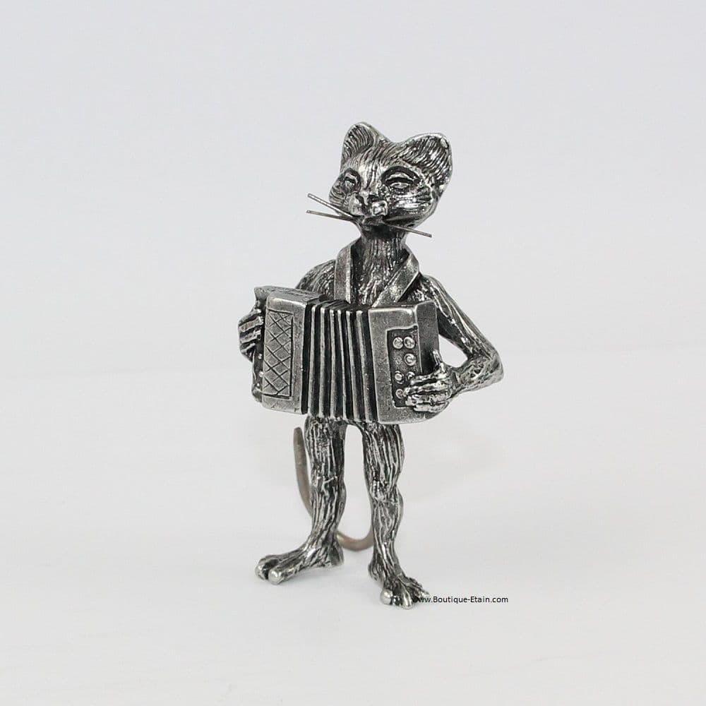 Le grand chat accordéoniste, l'Accordéon en étain