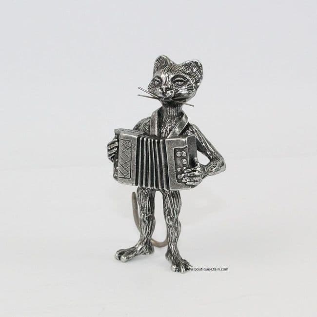 Le grand chat accordéoniste, l'Accordéon en étain