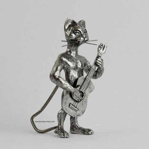 Le grand chat guitariste, la guitare en étain