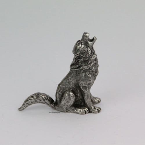 Le loup hurlant miniature en étain