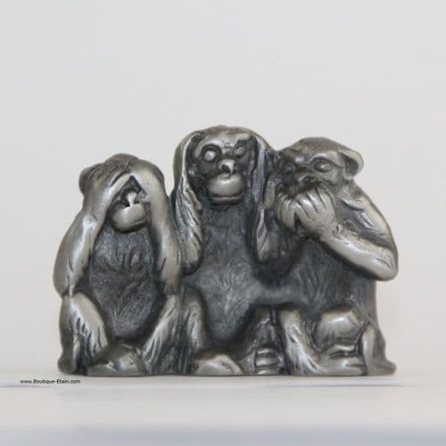 Les 3 singes en étain
