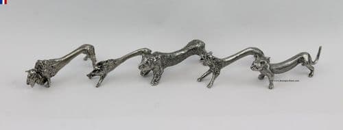 Lot de 5 porte couteaux en étain