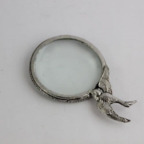 Loupe en étain motif oiseau  ∅5cm