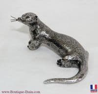 Loutre miniature en étain.