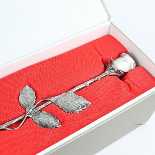 Magnifique coffret rose en étain colorée et gravée