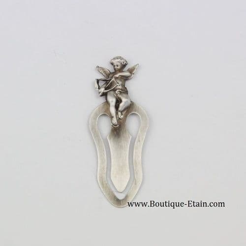 Marque page ange de l'amour en étain