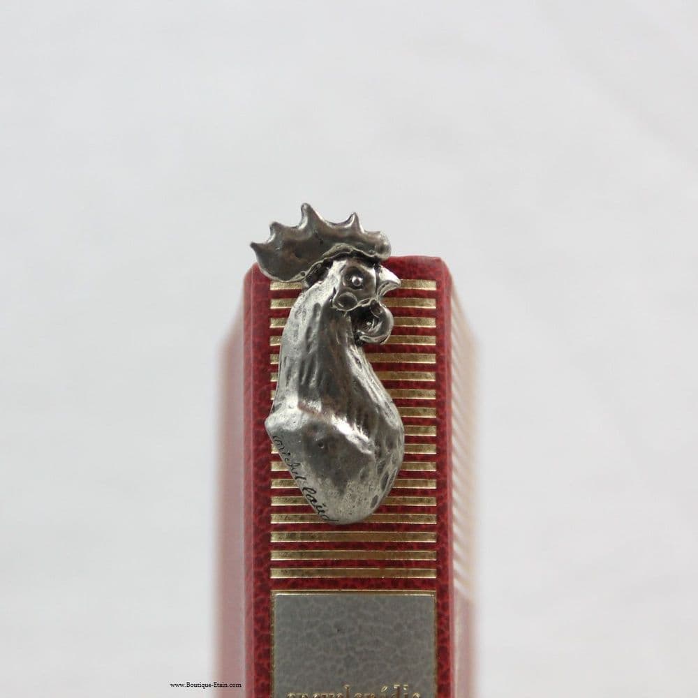 Marque page coq en étain