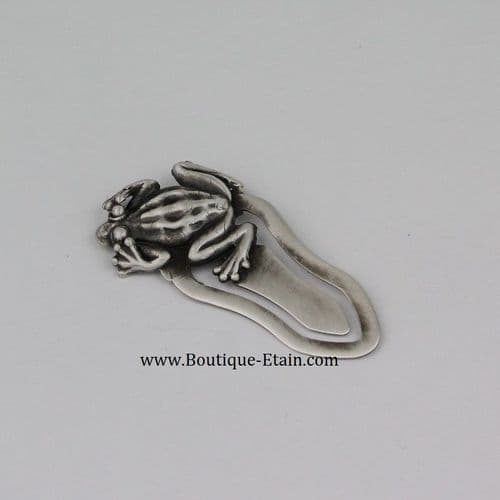 Marque page grenouille en étain