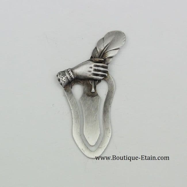 Marque page l'écrivaine en en étain