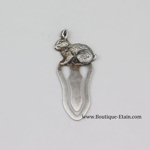 Marque page lapin en étain