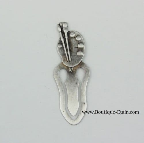 Marque page palette de peinture en étain