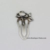 Marque page rose en étain