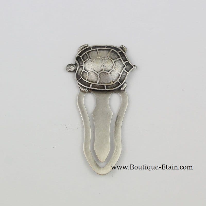 Marque page Tortue en étain