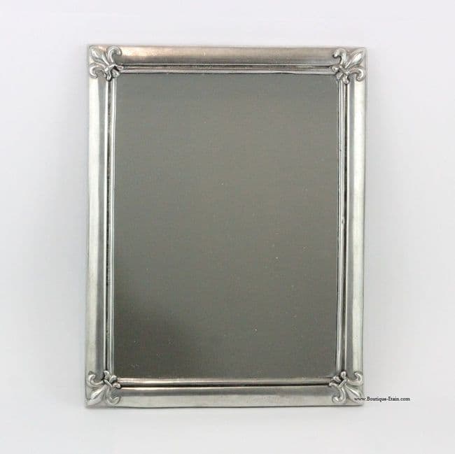 Miroir fleur de Lys en étain