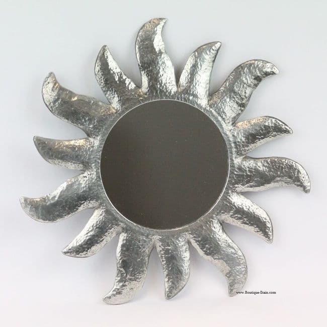 Miroir soleil en étain