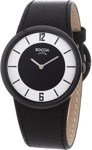 Montre femme Boccia bracelet cuir noir 3161-01
