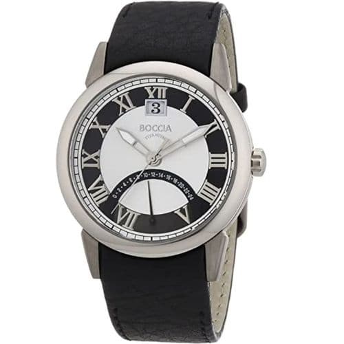 Montre homme Boccia en titane et bracelet cuir ref 3531-06