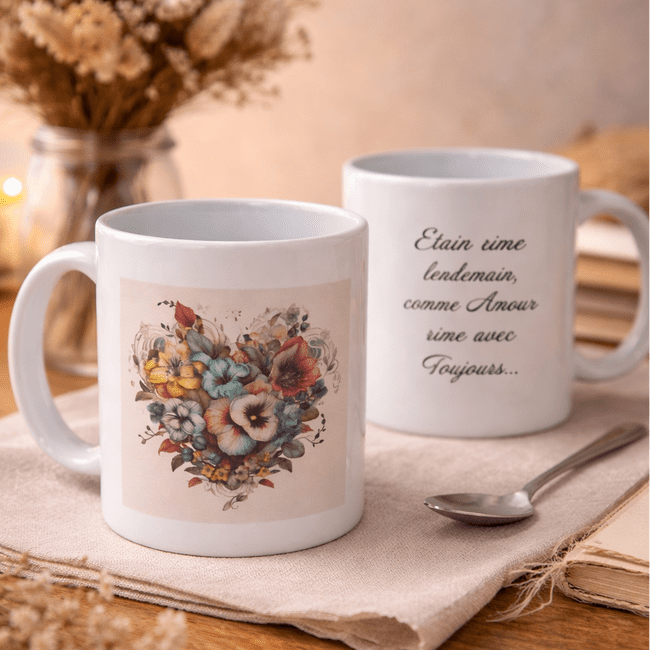 Mug pour Noces d'étain 10 ans de mariage