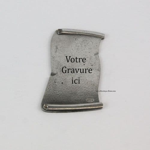 Parchemin en étain massif à graver