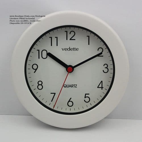 Pendulette blanche étanche Vedette VP40014