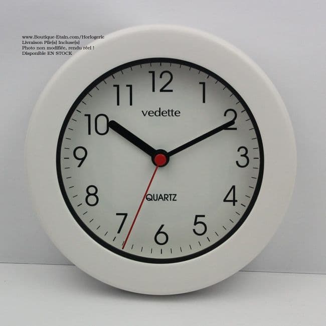 Pendulette blanche étanche Vedette VP40014