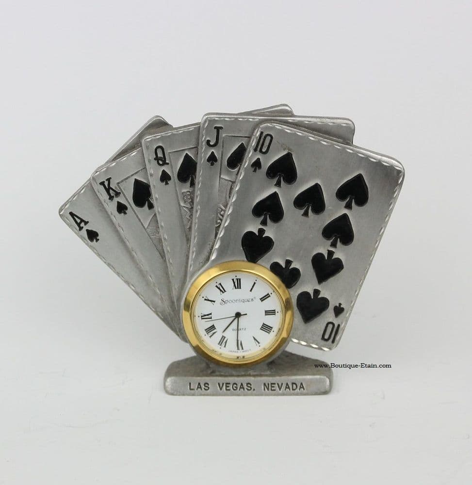 Pendulette cartes de Poker  en étain
