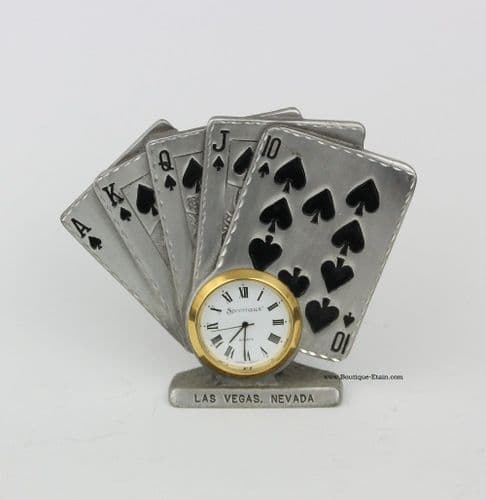 Pendulette cartes de Poker en étain