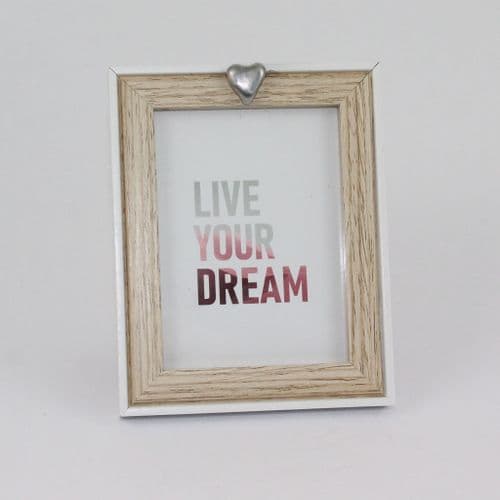 Petit cadre photo avec coeur en étain