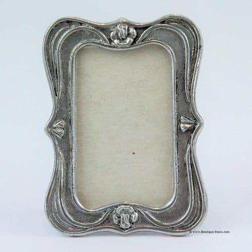 Petit cadre photo en étain à bords arrondis