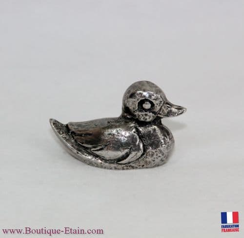 Petit canard miniature en étain