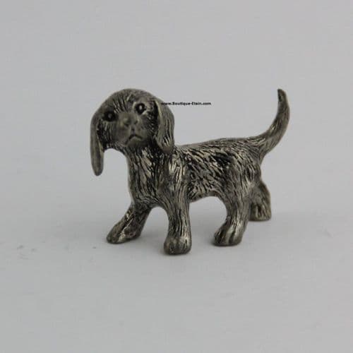 Petit chien miniature en étain