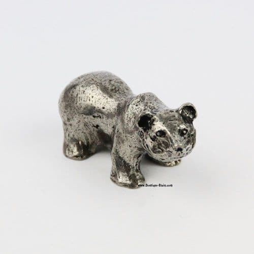Petit ours polaire en étain signé Michel Laude