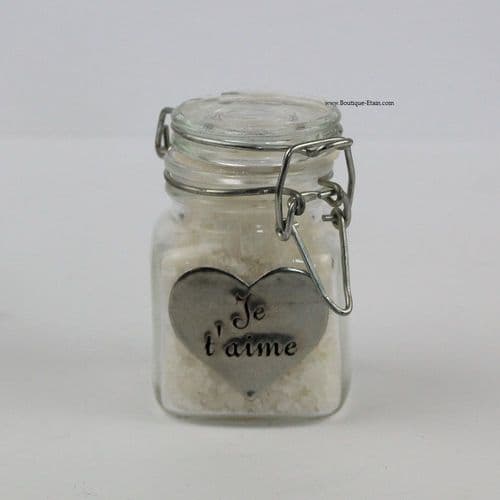 Petit pot de sel de pieds "Je t'aime"