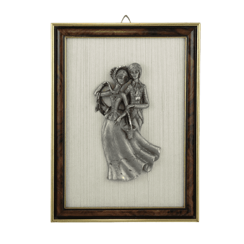 Petit tableau couple en étain