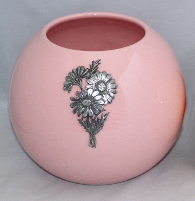 Petit vase boule rose motif