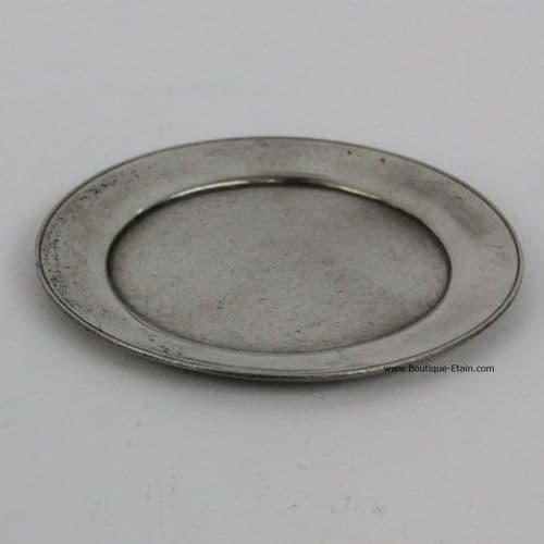 Petite assiette en étain massif , coupelle 12,5 cm à graver