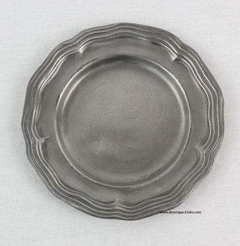 Petite assiette à poser, coupelle en étain