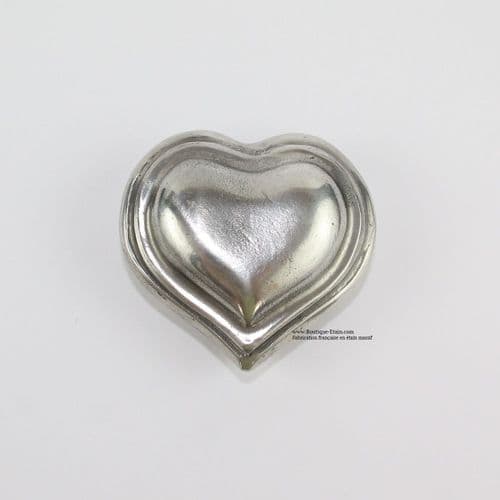Petite boîte coeur rustique en étain