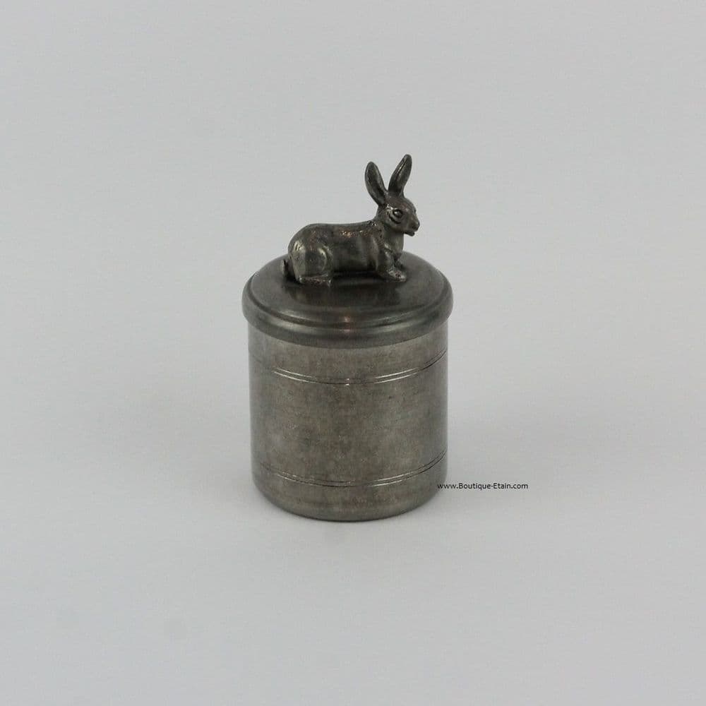 Petite boîte lapin en étain