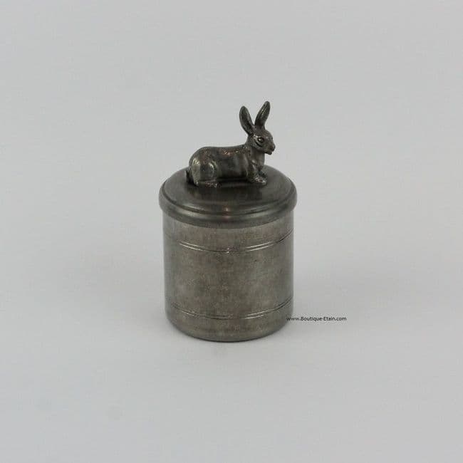 Petite boîte lapin en étain